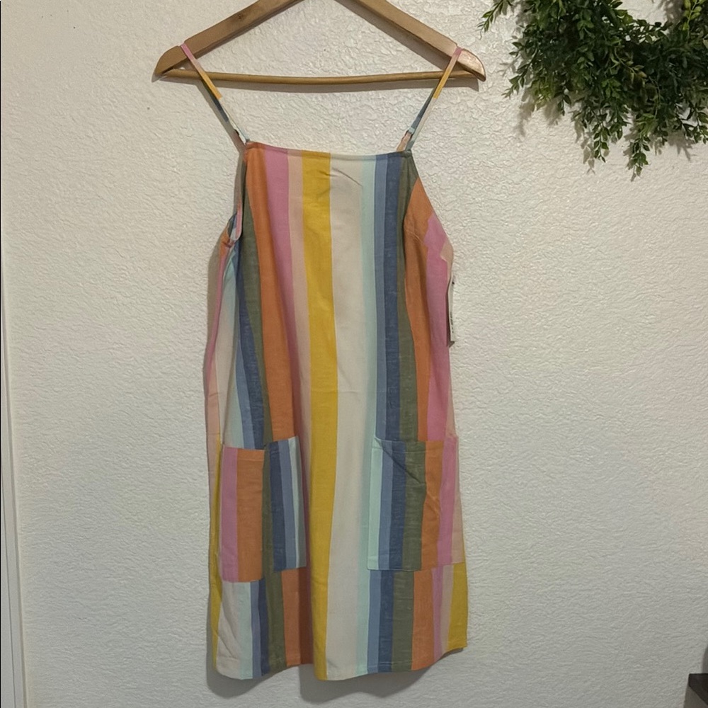 Billabong Blue and Orange Sleeveless Midi Sundress Size Small Medium